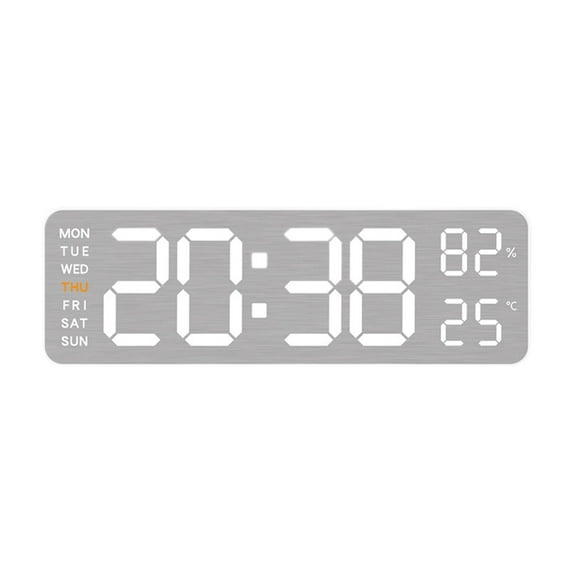 deevoka Digital Wall Clock Large Display Table Clock for Office Livingroom Classroom White Shell