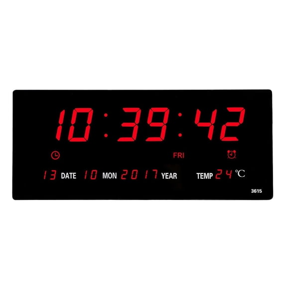 deevoka Digital clock, large LED word display digital wall clock, 12 / 14H digital alarm