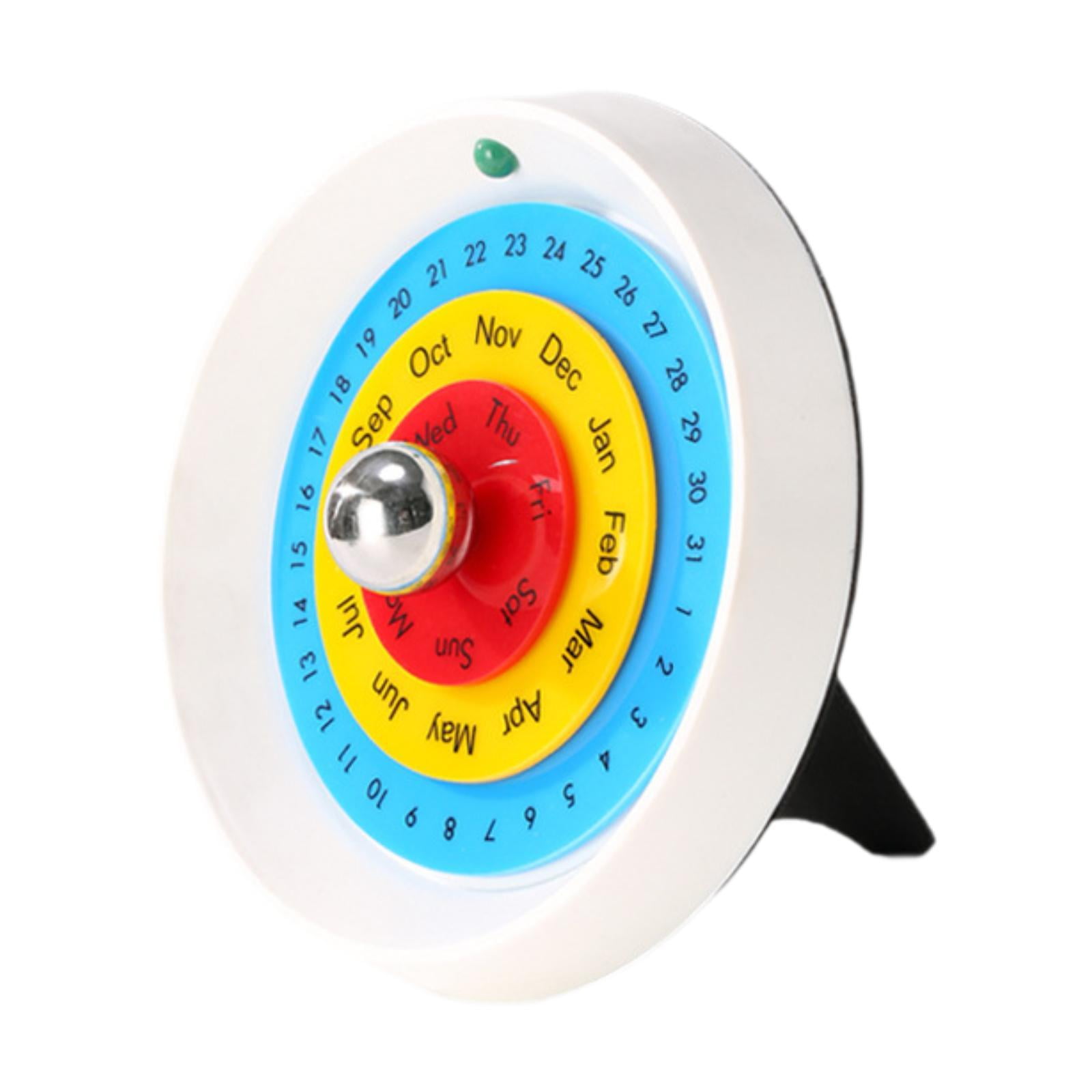 deevoka Disc Tabletop Calendar Rotating Calendar for Valentine's Day Gift NightStand White