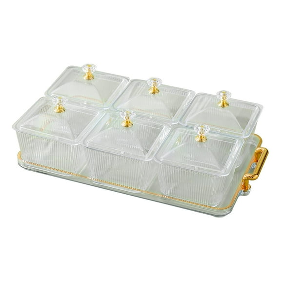 deevoka Divided Serving Dishes Appetizer Tray Snack Platter for Chocolate Nuts Chips A