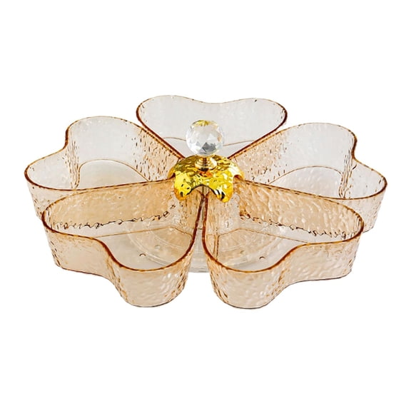 deevoka Divided Serving Tray Portable Divided Snack Plate for Nuts Chocolates Dessert Yellow