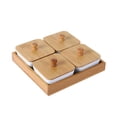 thumbnail image 1 of deevoka Divided Serving Tray Serving Dish with Lid Serve Appetizer Removable Snack Bowl 4 grids, 1 of 9