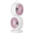 thumbnail image 1 of deevoka Double Layer Rotating Fan Cooling Fan Convenient Compact Portable Table Fan Rechargeable for Bedroom Office Kitchen Dormitory Pink, 1 of 8