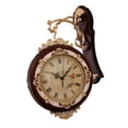 thumbnail image 1 of deevoka Double Sided Wall Clock 360 degree Rotating Farmhouse Round Quiet Decorative Clock Brown, 1 of 9