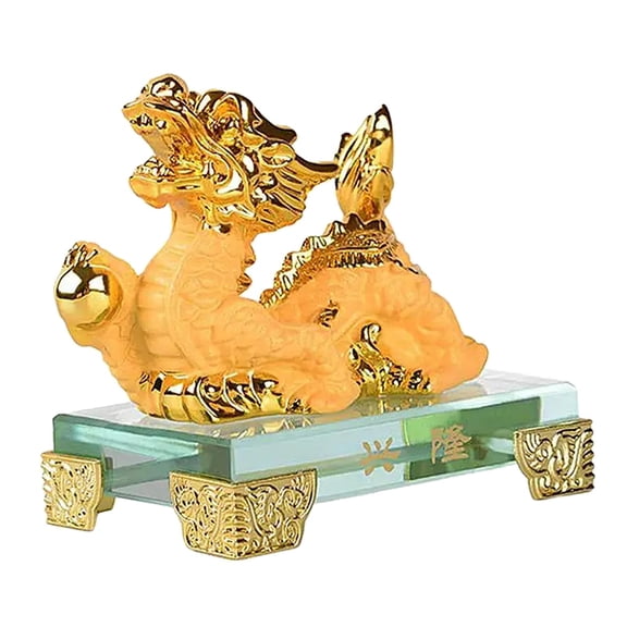 deevoka Dragon Sculpture Chinese New Year Dragon Figurine for Bookshelf Home Desktop