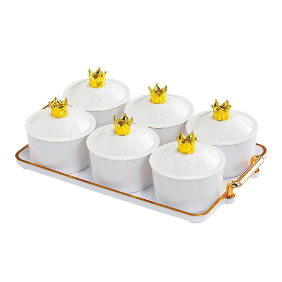 deevoka Dried Fruit Plate Nordic Food Storage Box Containers Divided Serving Dishes Tray white