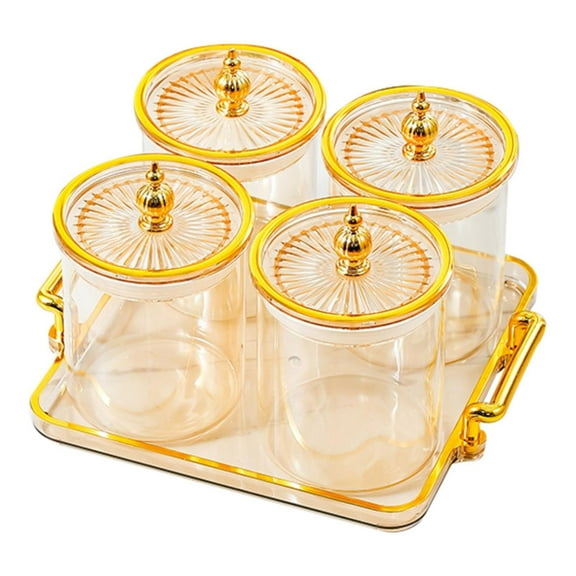deevoka Dry Fruit Tray with Lid Snack Candy Dish Food Storage Box Containers Sealed Sugar Jars Snacks Dish for Home Holiday s amber