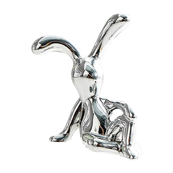 deevoka Electroplated Rabbit Sculpture Figures Kitchen Bathroom Cabinet Living Room Mini 5.5cmx2.2cmx6cm