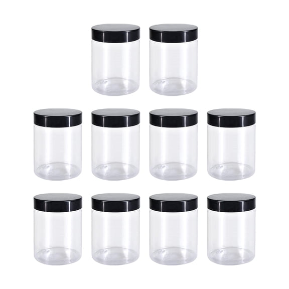 deevoka Empty Pet Jar with Lid Kitchen Canisters for Body Lotion Coffee Beans 10pcs 500ml