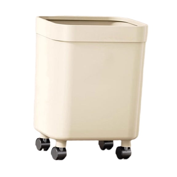 deevoka Ergonomic Trash Bin with Wheels Modern PP Material Wide Mouth Garbage Bucket for