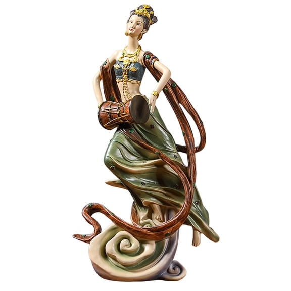 deevoka Fairy Statue Classical Collectable Photo Prop Placement Creative Fairy Sculpture Waist Drum Fairy