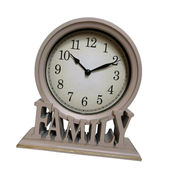 deevoka Family Desk Clock Arabic Numerals Easy to Read Retro Minimalist Mantel Clock B