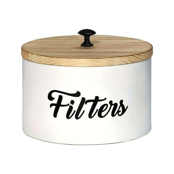 deevoka Farmhouse Coffee Filter Stand Food Storage Container Jar for Tea Coffee Home white