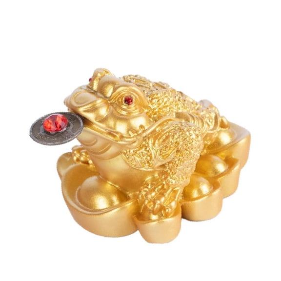 deevoka Feng Shui Money Frog Three Legged Wealth Toad Chan Statue Home Office Decoration Aureate