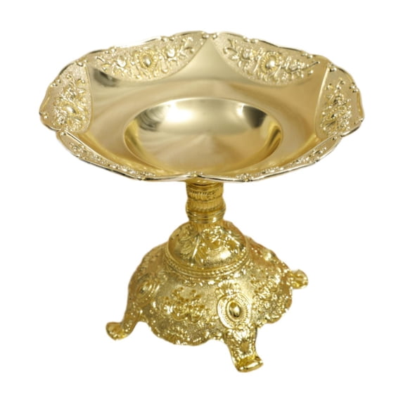 deevoka Footed Fruit Bowl Stood Fruit Bowl Elegant Gold Display -tablet Snack Serving Plate Podest Bowl for Public Holidays Office Party