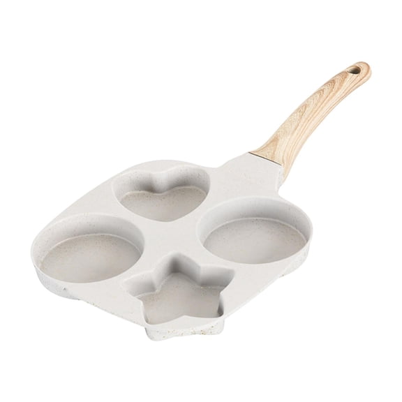 deevoka Fried Egg Pan Nonstick Frying Pan Aluminium Alloy Fried Omelette Skillet Divided Non Stick for Ham Muffins Meat Plett Burgers Beige