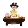 thumbnail image 1 of deevoka Girl Resin Statue Figurine with Light Desktop Cabinet Folk Ethnic Decoration Green, 1 of 9