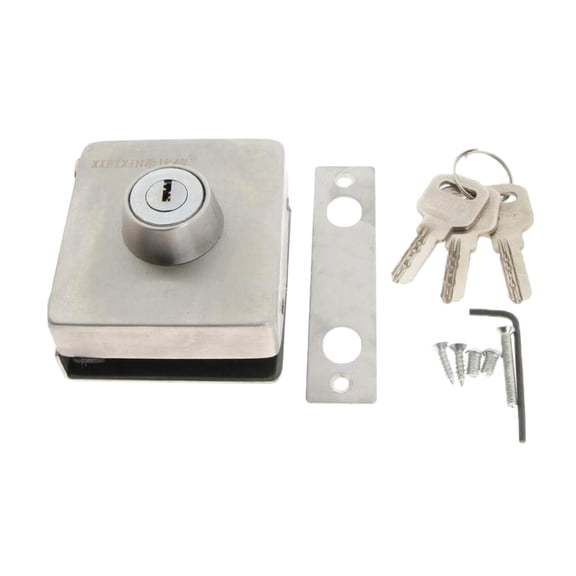 deevoka Glass Door Lock Durable Office Glass Door Lock for 10-12mm Thick Shower Room