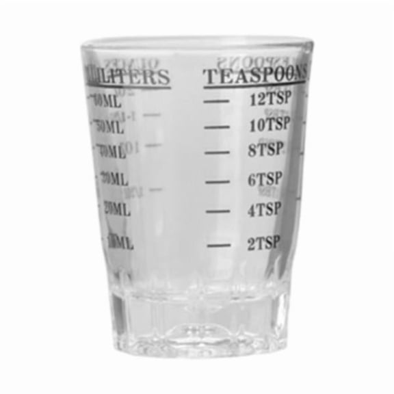 deevoka Glass Espresso Measuring Cup 4 Scale OZ TBS TSP ML Small Shot Glasses for Coffee 2 Pcs