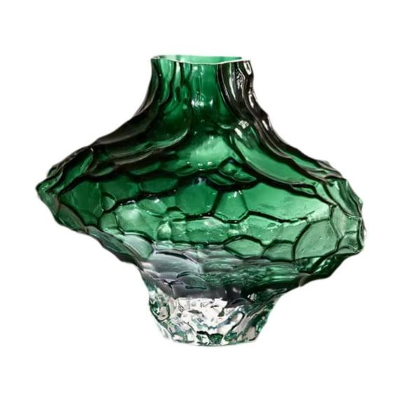 deevoka Glass Flower Vase Art Modern Home Bouquet Vase for Living Room Table Wedding green
