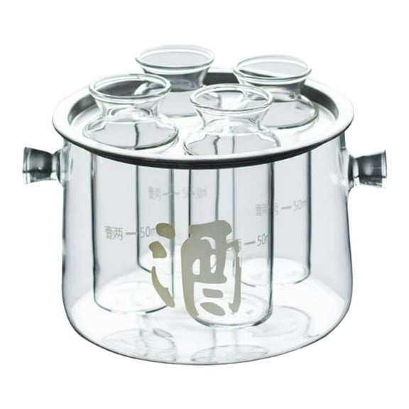 deevoka Glass Sake Set Japanese Serving Transparent for Kitchen Wedding Picnic