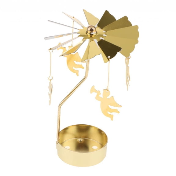 deevoka Glitter Wind Carousel Tealight Candleholder Candelabra Angel