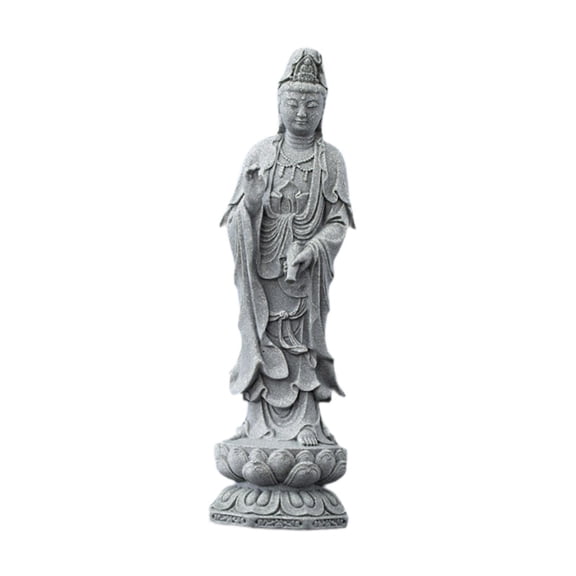 deevoka Guan Yin Statue Artwork Collection Stone Ornament for Fireplace Hallway Desk
