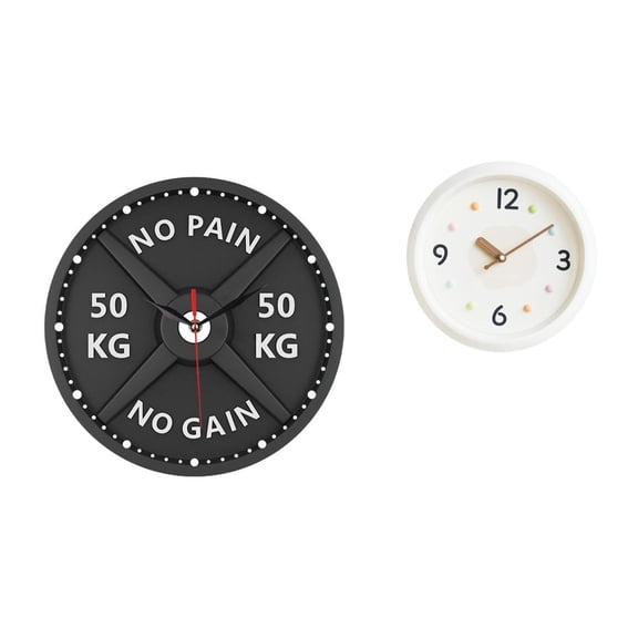 deevoka Gym Clock Fashionable Barbell Wall Clock Home Workout Room Decorative Bodybuilding Modern Wall Clock Acrylic Material Suitable for Gym Living Room Bedroom Office Study Meeting Room