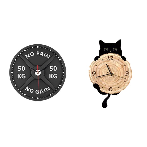 deevoka Gym Clock Home Gym Barbell Wall Clock Bodybuilding Workout Room Wall Clock Modern Decor Acrylic Silent Movement Suitable for Living Room Bedroom Offic