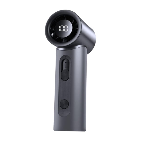 deevoka Handheld Fan 100 Speed LED Digital Display Mini for Camping Home Desk Deep Gray