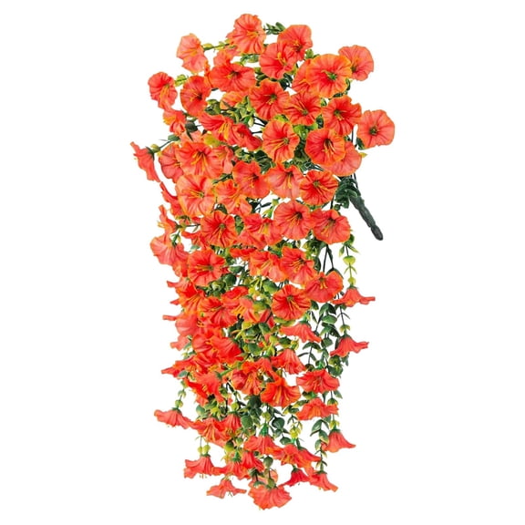 deevoka Hanging Artificial Flowers Silk Hanging Plants for Garden Yard Orange
