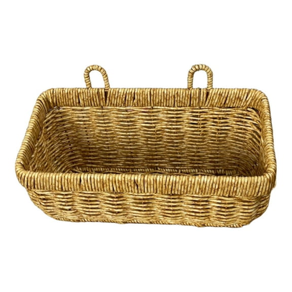 deevoka Hanging Basket Imitation Rattan Storage Basket for Garden Home Ginger Garlic L