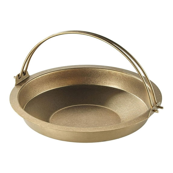 deevoka Hanging Cooking Pot Camping Pot with Handle Outdoor Indoor Sukiyaki Nabe Pot 24cm Gold