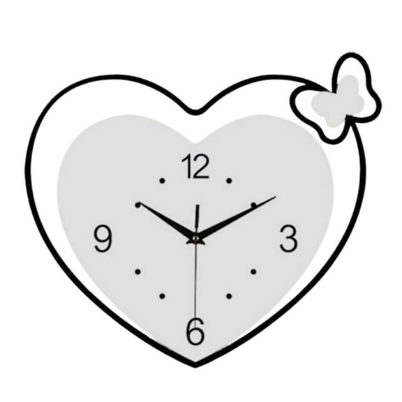 deevoka Heart Shape Wall Clock Acrylic Clock Decoration for Bedroom Living Room Cafe