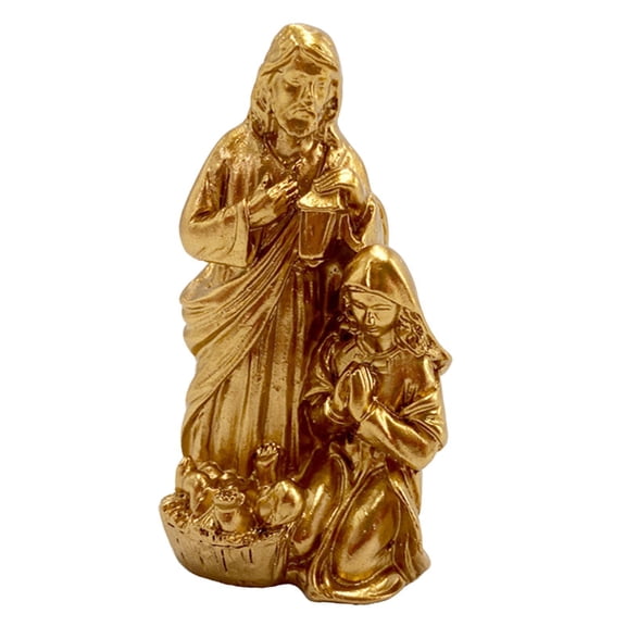deevoka Holy Family Statue Convenient Elegant Craft for Bedroom Corridor Living Room Gold