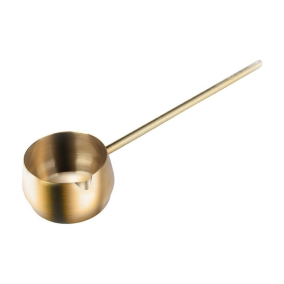 deevoka Hot Oil Skillet Oil Pouring Spoon for Butter Melting Making Sauces Reheating gold