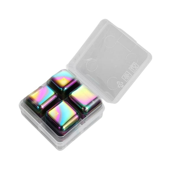 deevoka Ice Cubes for Party Bar for Beer Red Juice with Storage Box Whisky Ball 4pcs colorful