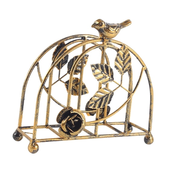 deevoka Iron Napkin Holder Coffee Shop Paper Holder Document File Organizer Hollow Out Tabletop Tissue Dispenser for Coffee Shop Home Bird