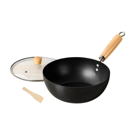 deevoka Iron Wok Pan Household Home No Coating Induction Cooker Cooking Pot Nonstick 28cm
