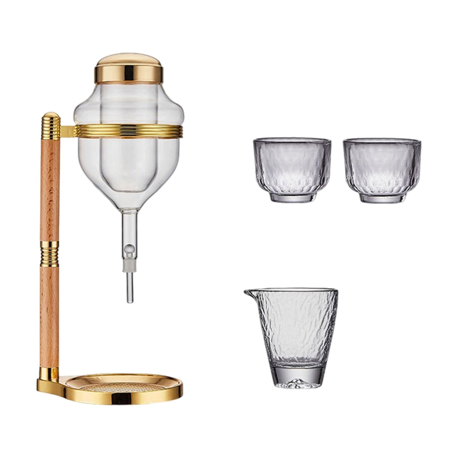 Japanese Sake Decanter With Ice Pocket - Crystal Glass Chilled Sake Server For Home Bar