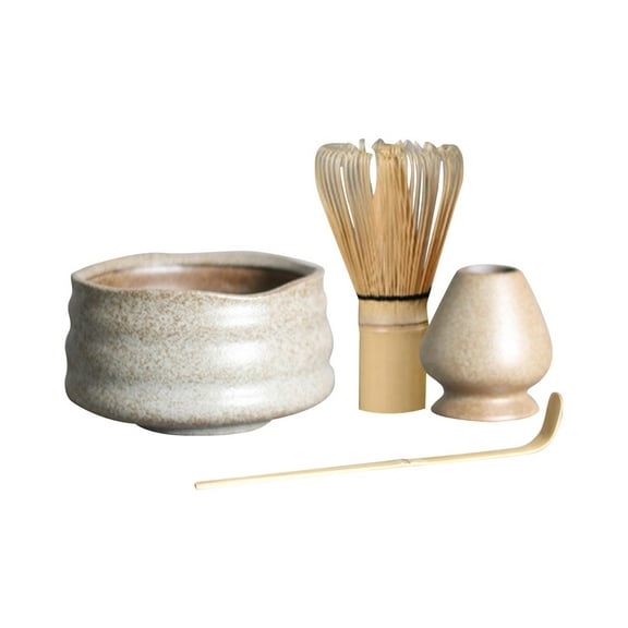 deevoka Japanese Matcha Set Ceramic Whisk Holder Matcha Ceremony Kit for Dining Room Apricot