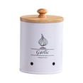 thumbnail image 1 of deevoka Kitchen Vegetable Storage Tin Metal Potato Onion Garlic Storage Bin for Home White Small, 1 of 9
