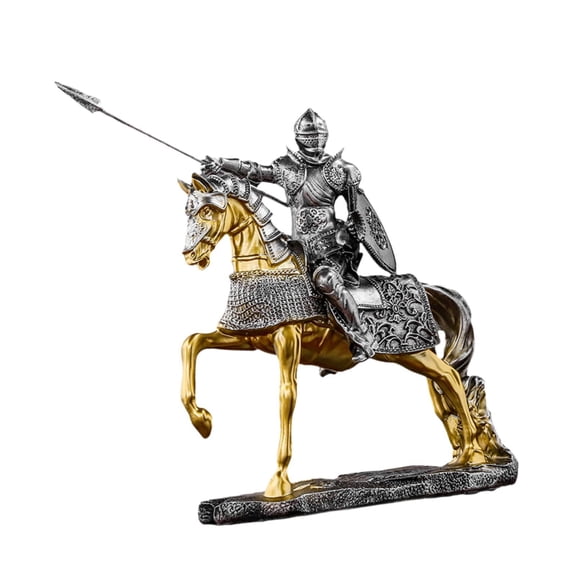 deevoka Knight Figurine Resin Sculpture Modern Collection Retro Decoration
