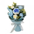 thumbnail image 1 of deevoka Knitted Flower Bouquet Valentines Day Gift for Teacher' Day Thanksgiving Day Blue, 1 of 9