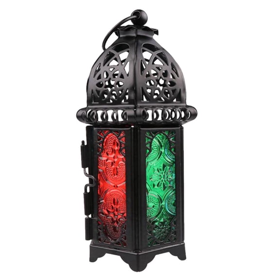 deevoka Lantern Chandelier ~ Candelabra Candelabra Candle Candle Holder Light Black Frame Color Glass