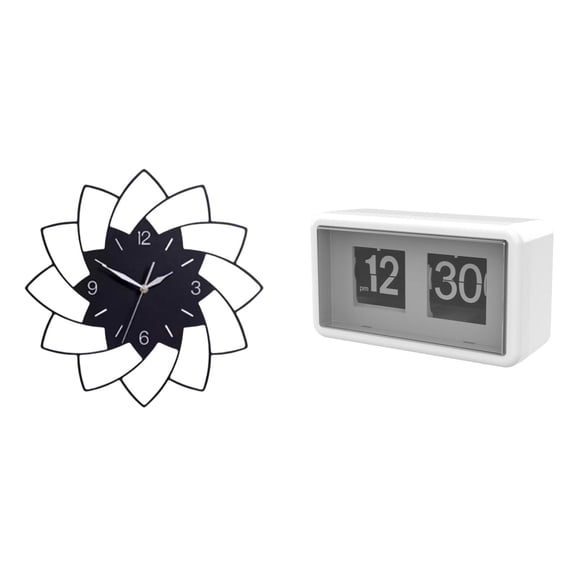 deevoka Large Wall Clock Silent Acrylic Wall Clock Auto Flip Clock Non Ticking Large Display Flower Shape Elegant Style Suitable for Gift Home Office