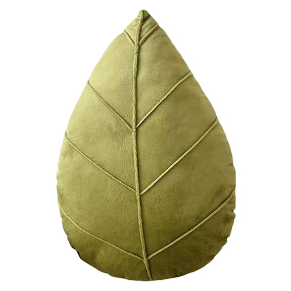 deevoka Leaf Decorative Pillow Home Gift Plush Throw Pillow for Nursery Couch Office Grass Green 38x25cm