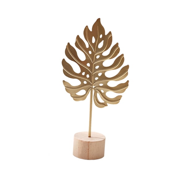 deevoka Leaf Sculpture Leaf Figurine Art Metal Leaf Statue for Party Restaurant Home D