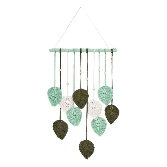 deevoka Leaves Woven Tapestry Bohemian Craft Macrame Wall Hanging for Apartment