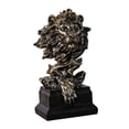 thumbnail image 1 of deevoka Lion Head Statue Crafts Handcarved Tabletop Ornament Animal Sculpture for Living Bronze, 1 of 9